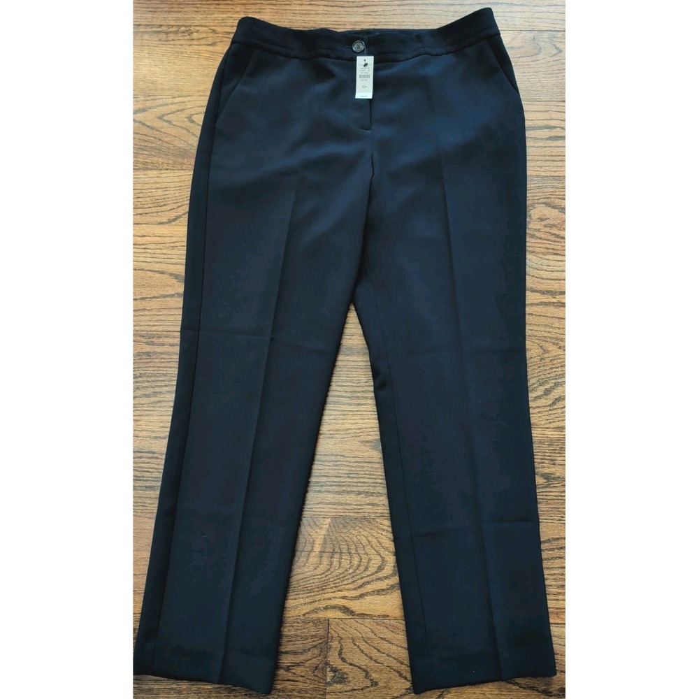 NWT Talbots Navy Blue Flat Front Crease Straight Leg Business Dress Pants 10P